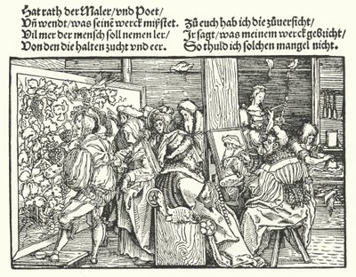 Malíři (rytina) od Hans (after) Burgkmair