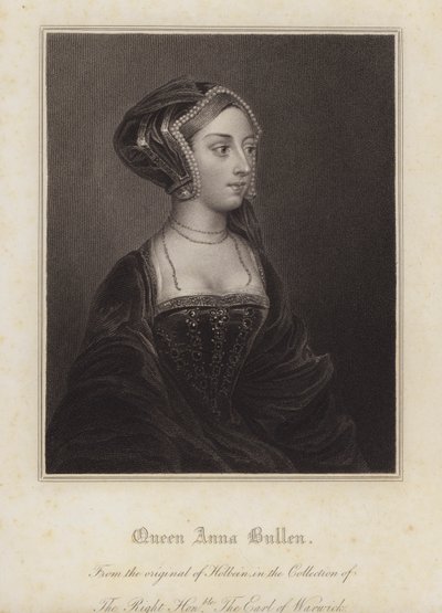 Anne Boleyn, druhá manželka krále Jindřicha VIII (rytina) od Hans (after) Holbein the Younger