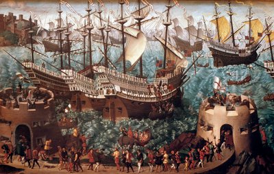 Nalodění Jindřicha VIII. (1491-1547) v Doveru na galion Henri Grace a Dieu” u příležitosti obchodu podepsaného s Francoisem I. (Camp du Drap d
