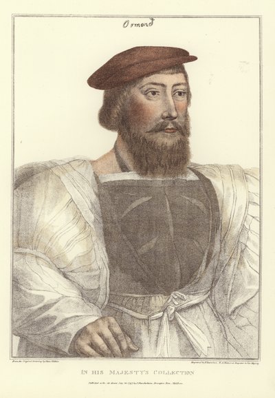 James Butler, vyryl Francesco Bartolozzi (1727-1815) (barevná rytina) od Hans (after) Holbein the Younger