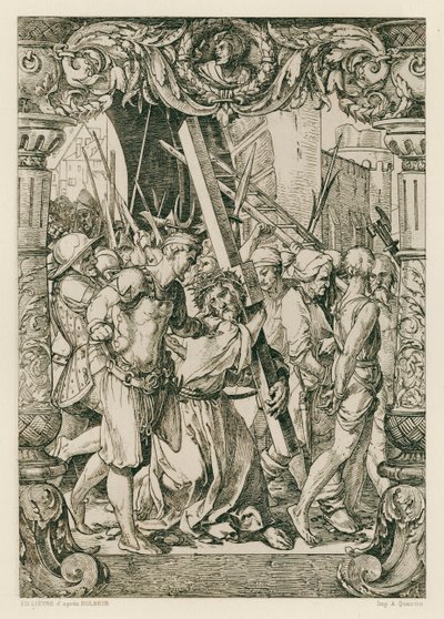 Ježíši Kriste, vylez na Kalvárii (rytina) od Hans (after) Holbein the Younger