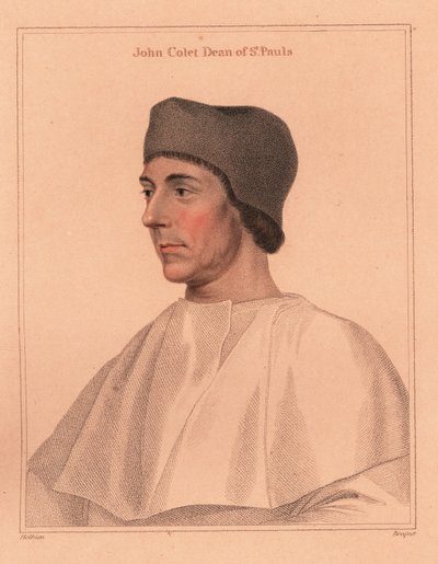 John Colet, děkan katedrály svatého Pavla., 1812 (rytina) od Hans (after) Holbein the Younger