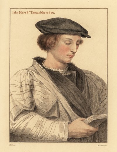 John More, 19 let, syn sira Thomase Morea. ,1812 (rytina) od Hans (after) Holbein the Younger