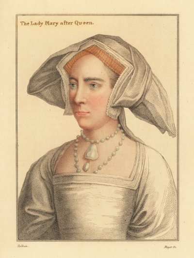 Lady Mary, dcera krále Jindřicha VIII., 1812 (rytina) od Hans (after) Holbein the Younger