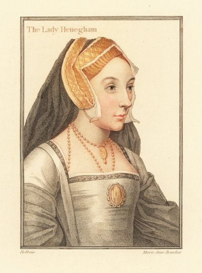 Mary Shelton, Lady Heveningham., 1812 (rytina) od Hans (after) Holbein the Younger
