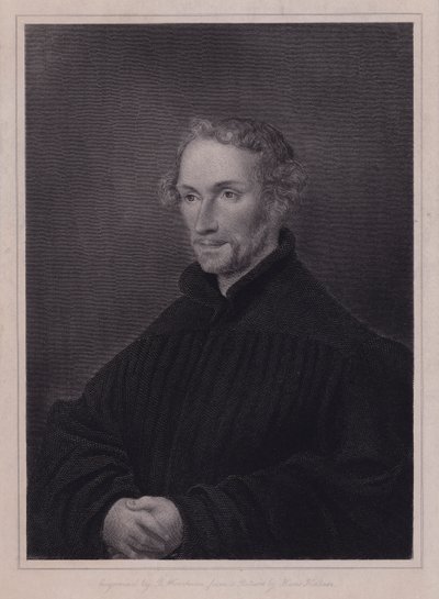 Philipp Melanchthon, německý protestantský reformátor a spolupracovník Martina Luthera (rytina) od Hans (after) Holbein the Younger
