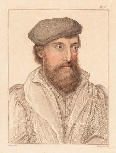 Portrét neznámého muže, dvůr krále Jindřicha VIII. 1532.,1812 (rytina) od Hans (after) Holbein the Younger