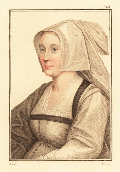 Portrét neznámé ženy ze dvora krále Jindřicha VIII., 1812 (rytina) od Hans (after) Holbein the Younger