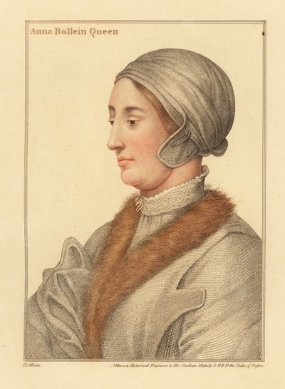 Královna Anna Boleynová, druhá manželka krále Jindřicha VIII od Hans (after) Holbein the Younger