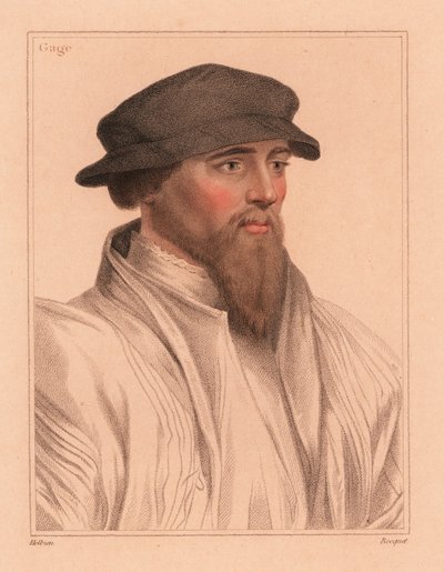 Sir John Gage , anglický dvořan a politik od Hans (after) Holbein the Younger