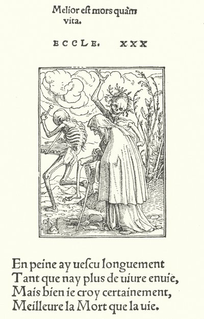 The Old Woman (rytina) od Hans (after) Holbein the Younger