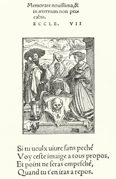 Alegorický znak smrti (rytina) od Hans (after) Holbein the Younger