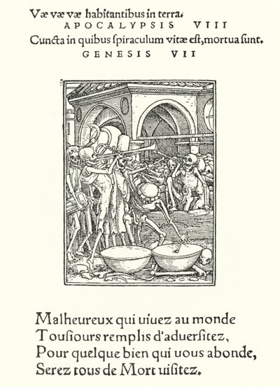 The Charnel House (rytina) od Hans (after) Holbein the Younger