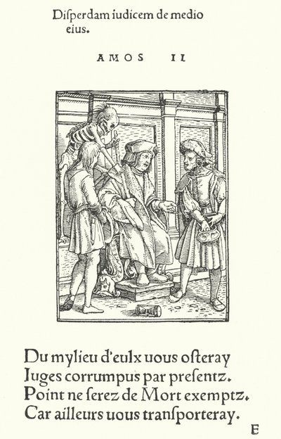 Zkorumpovaný soudce (rytina) od Hans (after) Holbein the Younger
