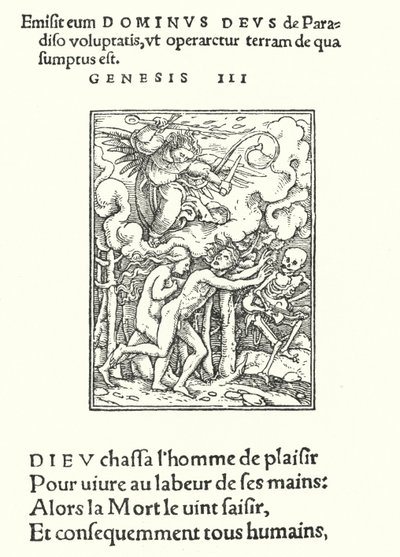 The Driving Forth from Eden (rytina) od Hans (after) Holbein the Younger