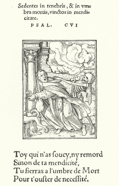 Žebravý mnich nebo mnich (rytina) od Hans (after) Holbein the Younger
