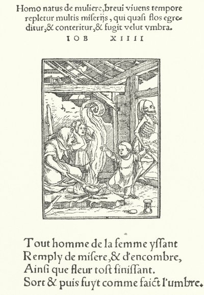 Matka a malé dítě (rytina) od Hans (after) Holbein the Younger