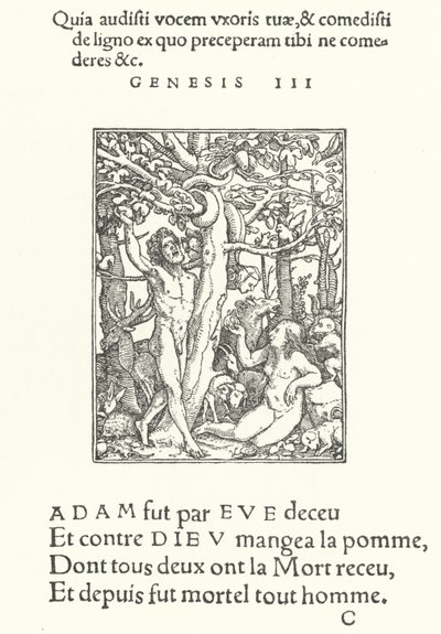 The Temptation (rytina) od Hans (after) Holbein the Younger