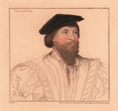 Thomas Vaux , anglický básník a šlechtic. ,1812 (rytina) od Hans (after) Holbein the Younger