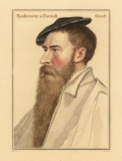 William Reskimer, dvořan krále Jindřicha VIII. ,1812 (rytina) od Hans (after) Holbein the Younger