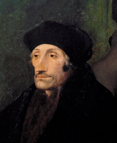 Portrét Erasma Rotterdamského, holandského humanisty od Hans (attr. to) Holbein the Younger