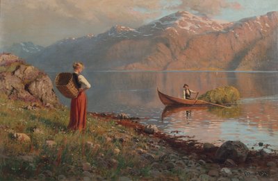 Datum u fjordu (olej na plátně) od Hans Andreas Dahl