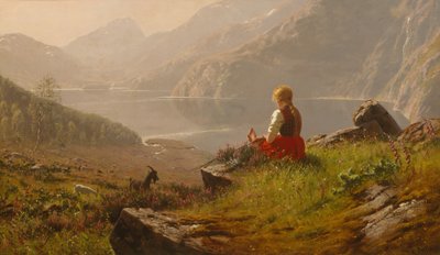 Neděle mlékařky (olej na plátně) od Hans Andreas Dahl