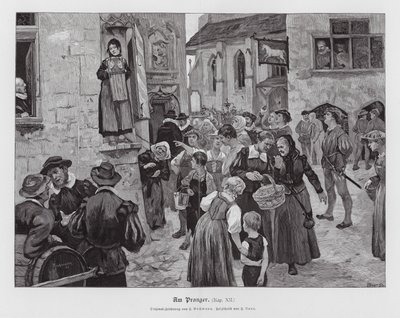 Žena na pranýři (rytina) od Hans Bachmann