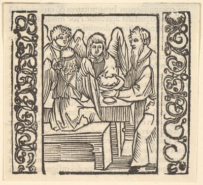 Andělé sloužili u stolu, ilustrace ze Speculum Passionis, 1507, 1507. od Hans Baldung