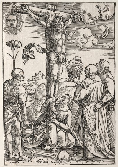 Kristus na kříži s Marií, svatým Janem, Marií Magdalénou a svatým Štěpánem, 1505. od Hans Baldung