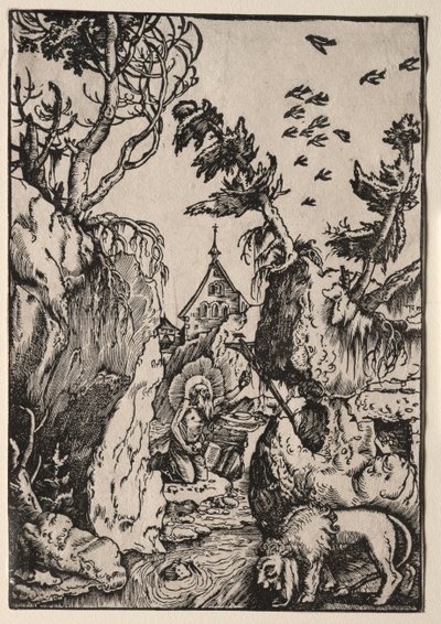 Svatý Jeroným v divočině. od Hans Baldung