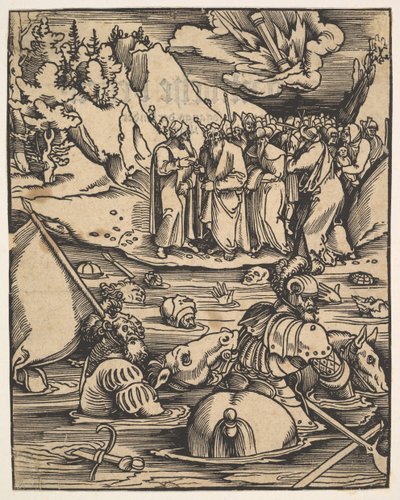 Egypťané překračující Rudé moře, z Das Buch Granatapfel, 1511. od Hans Baldung
