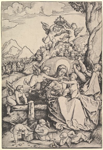 Panna a dítě s osmi anděly v krajině, 1511. od Hans Baldung