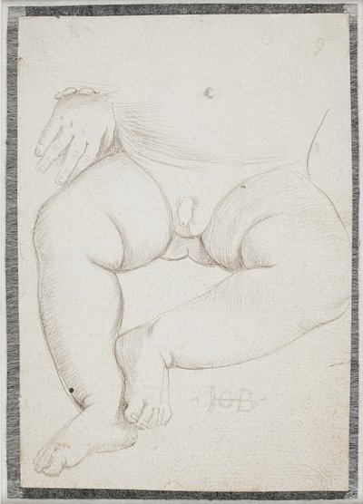 Břicho, klín, noha a jedna ruka malého chlapce s náramkem od Hans Baldung Grien
