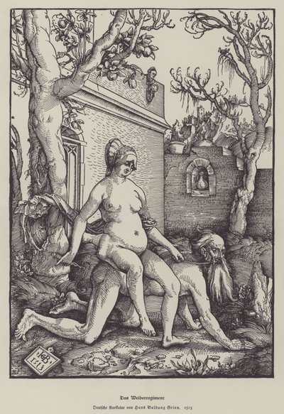 Aristoteles a Phyllis, 1513 od Hans Baldung Grien