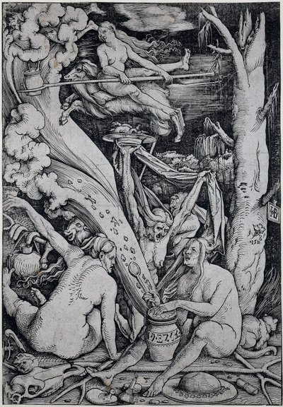 Čarodějnice kouzlí během čarodějnického sabatu od Hans Baldung Grien