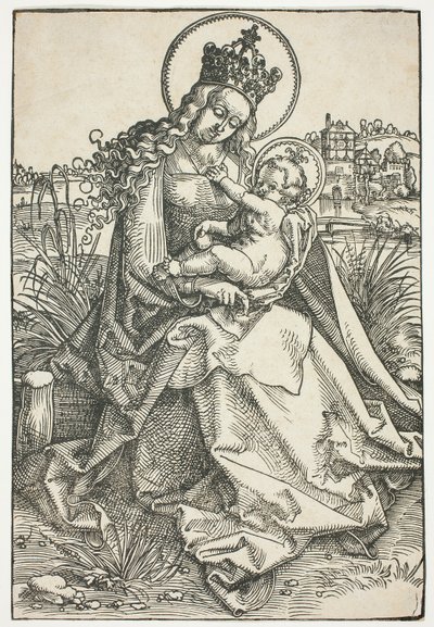 Madonna a dítě na travnaté lavičce od Hans Baldung Grien