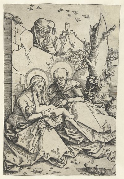 Marie a dítě s Annou a Josefem Anny v Drieënu a Josefa od Hans Baldung Grien