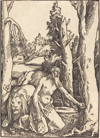 Svatý Jeroným v poušti od Hans Baldung Grien