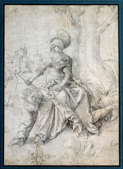 Žena jedoucí na muži: Phyllis sedící na zádech Aristotela, který chodí po všech čtyřech. Kresba Grien Hans Baldung (1484-1545) Ec. Všechno. od Hans Baldung Grien