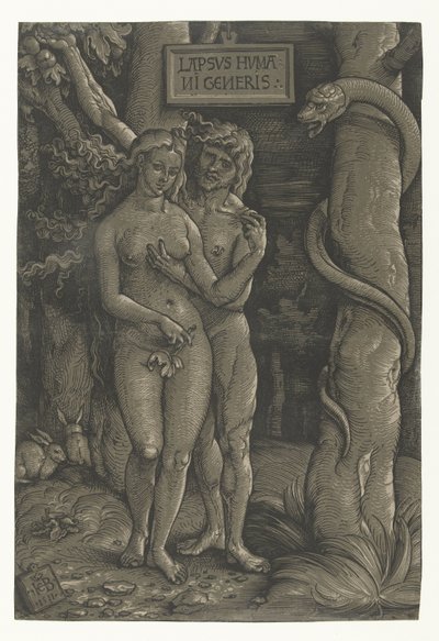 Pokušení Adama a Evy v ráji Pád člověka Lapsvs Hvmani Generis (název na objektu) od Hans Baldung Grien
