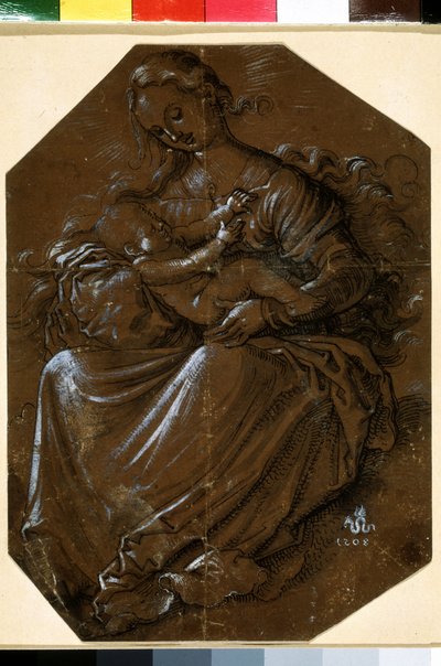 "Panna a dítě" (Virgin and Child) Kresba tuší a perem na hnědém papíře od Hanse Baldunga (1484-1545) Puškinovo muzeum ze 16. století, Moskva od Hans Baldung Grien