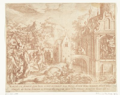 Kristus přichází do domu Lazara, Marty a Marie Magdaleny od Hans Bol
