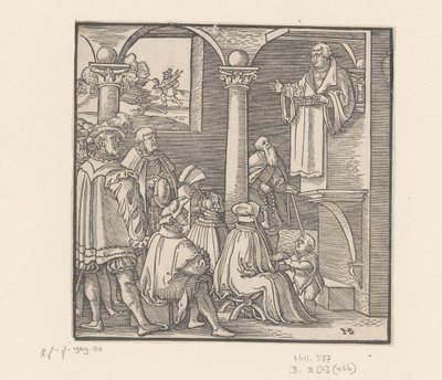 Martin Luther káže v kostele od Hans Brosamer