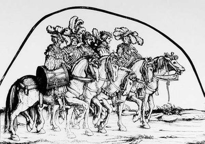 Skupina bubeníků z Maximilians Triumphal Procession, kolem 1516-18 od Hans Burgkmair