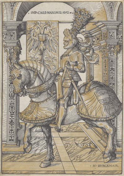 Jezdecký portrét císaře Maxmiliána I., 1508 od Hans Burgkmair