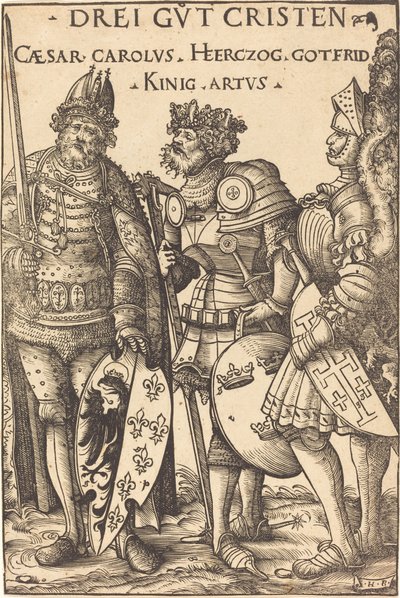 Charlemagne, Arthur a Godfrey od Hans Burgkmair I
