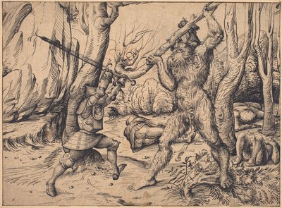 Boj v lese od Hans Burgkmair I