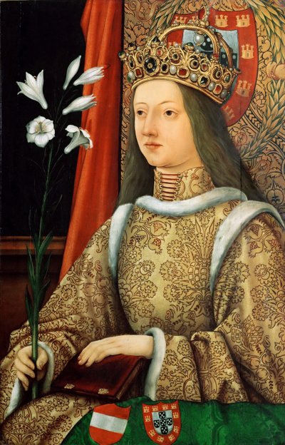 Portrét Eleonory Portugalské 1434-1467, císařovny Svaté říše římské, po roce 1468 od Hans Burgkmair the Elder