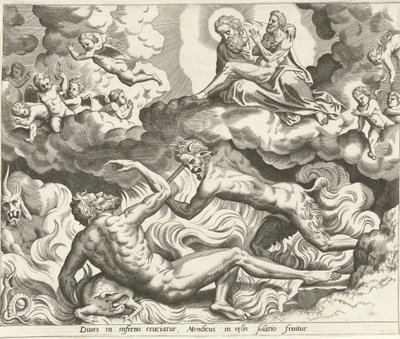 Lazar v nebi a boháč v pekle Historie Lazara a bohatého muže (název série) od Hans Collaert (I) (possibly)